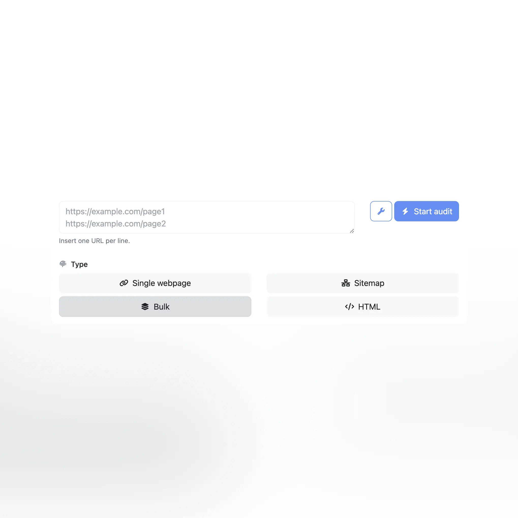 Screenshot des Formulars zur Erstellung eines App-Audits