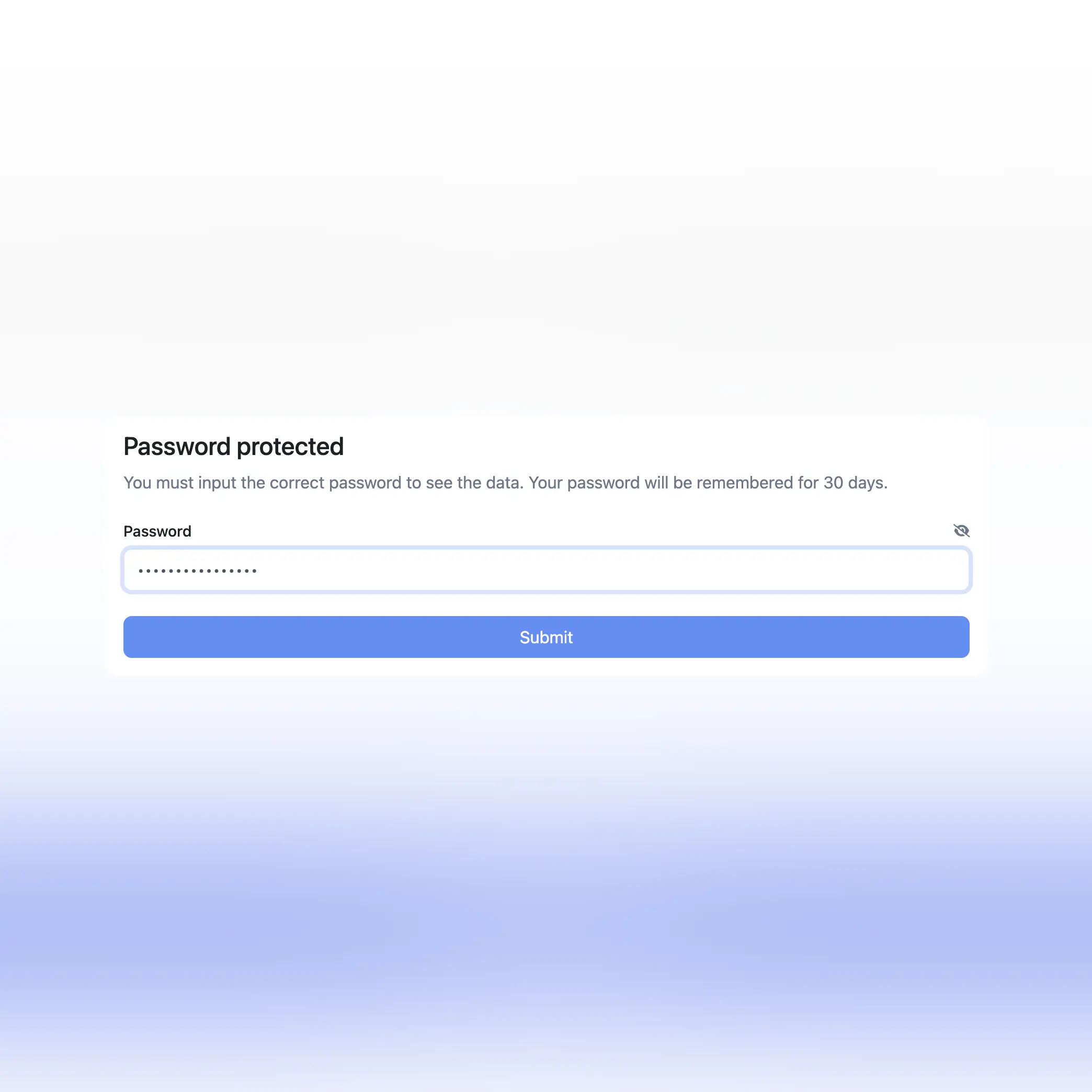 Screenshot der Funktion „Passwortschutz- Audit-Seite”